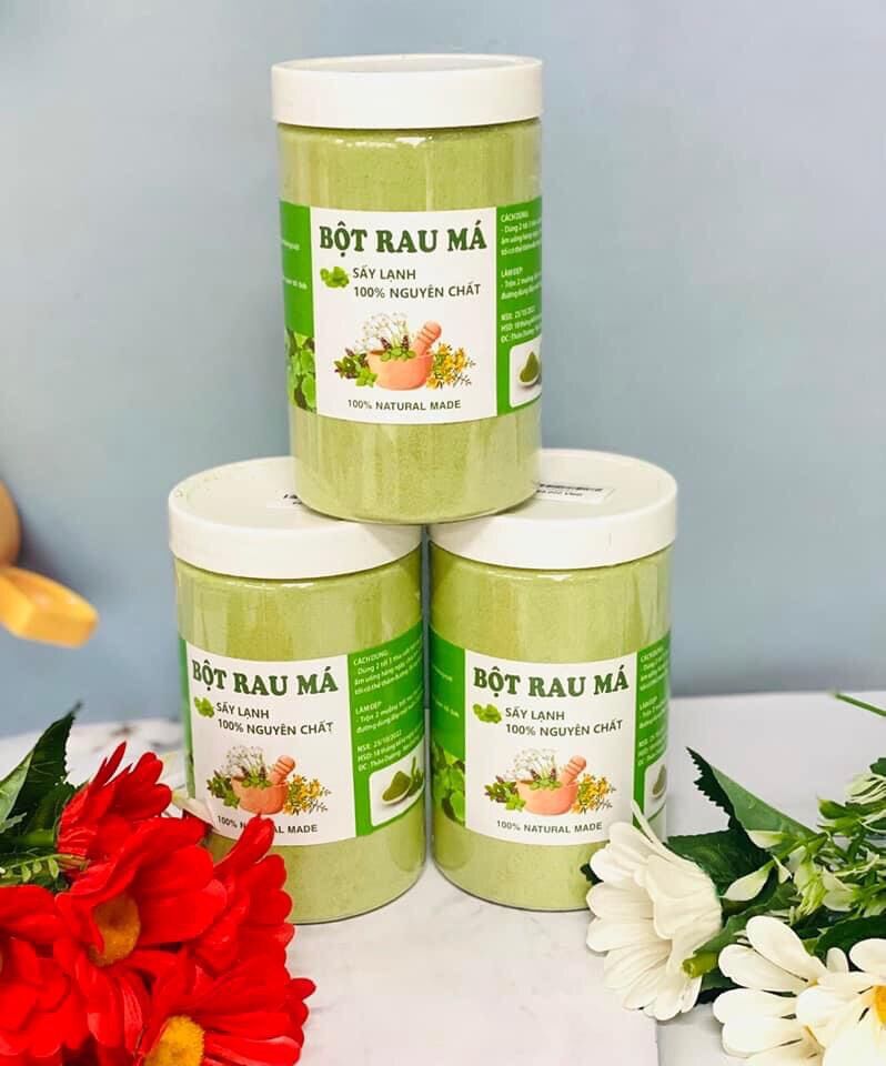 Bột cần Tây sấy lạnh hủ 500gr-Bột rau má sấy lạnh hủ 500g