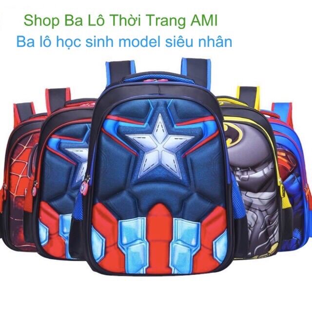 Balo học sinh 3D siêu anh hùng siêu nhân cho bé trai