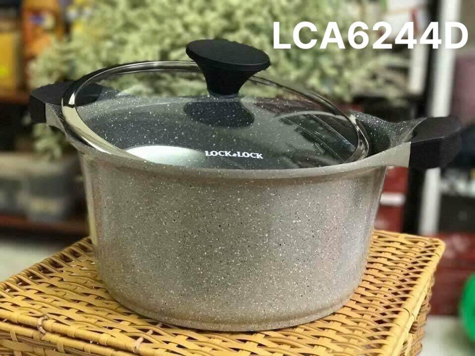Nồi lock đá stone phi 24cm lock & lock lca6244d thành cao