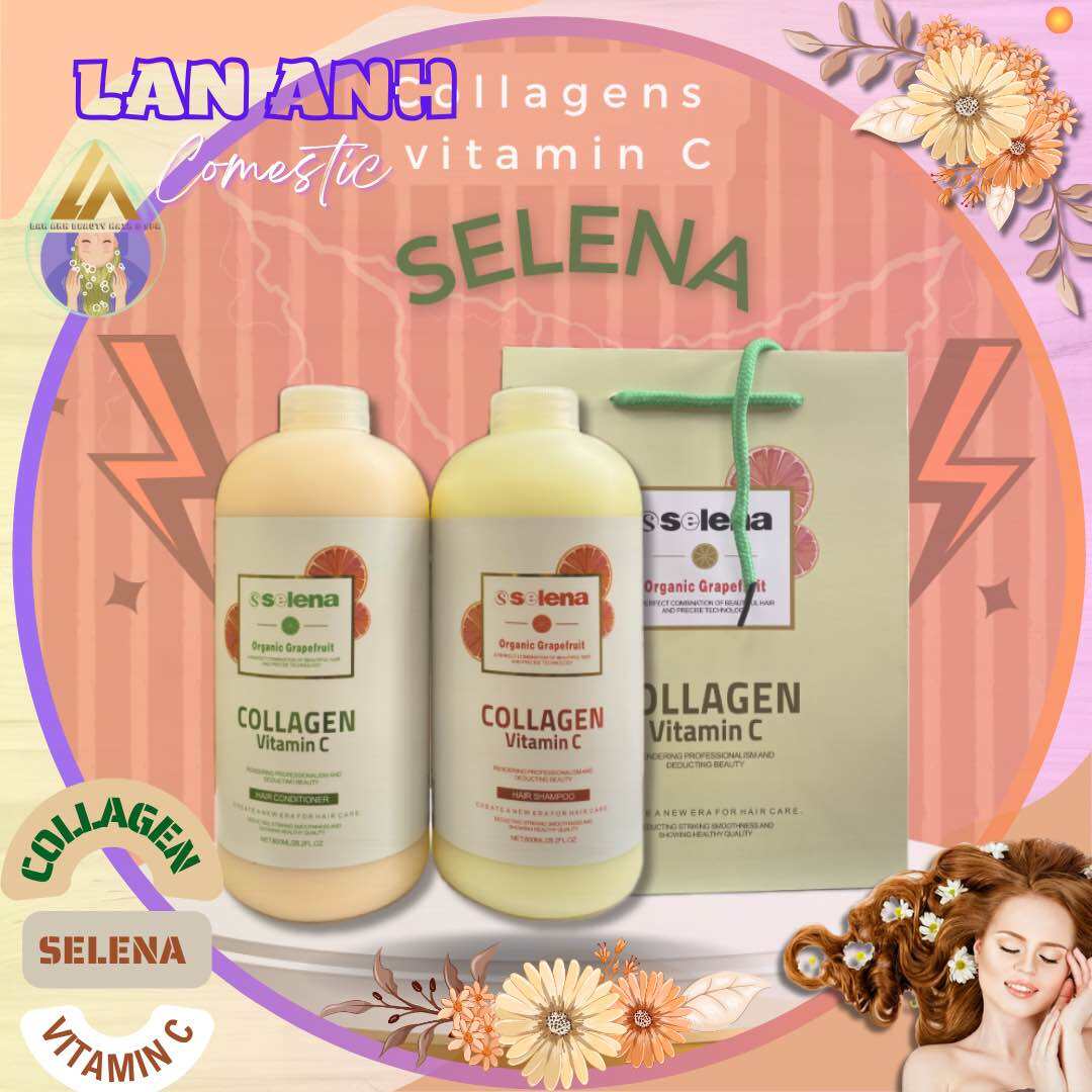 Gội Xả Bưởi Selena 800ml Tăng Phồng Kích Thích Mọc chống rụng tóc Selena Organic Grapefruit Collagen và Keratin 800ML X 2