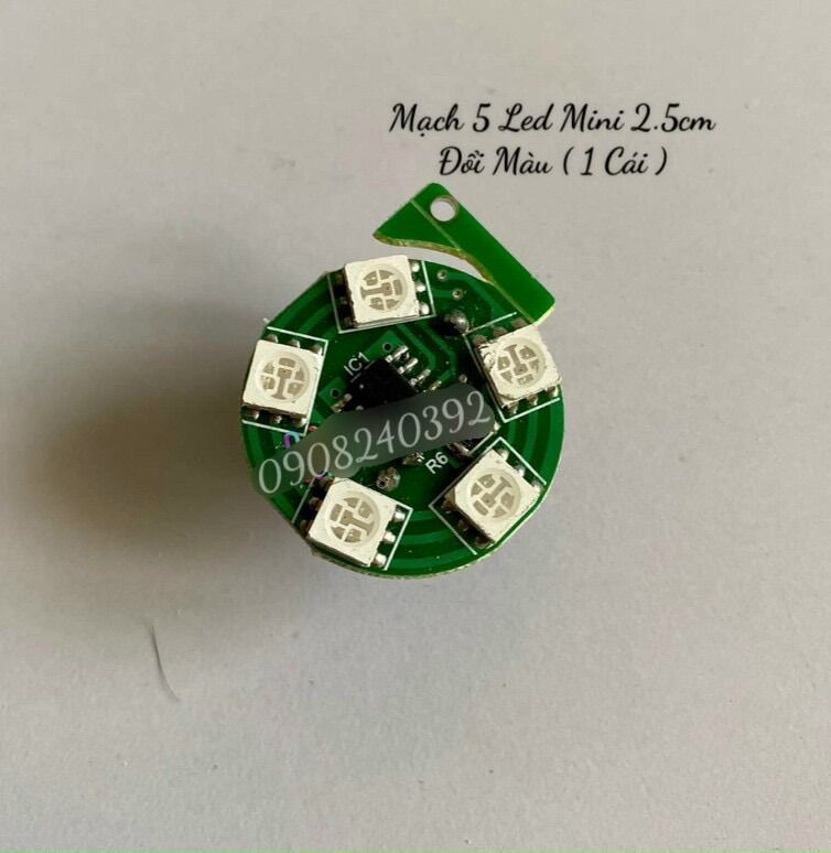 ✨ Bộ mạch led đổi màu dùng cho tất cả đèn thờ pha lê 1 Cái Bo 5 Led Mini 2.5cm siêu bền siêu sáng
