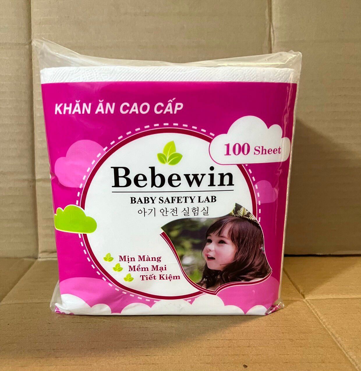 1 Thùng 30 Gói Khăn giấy ăn vuông Bebewin cao cấp 100 tờ túi Giấy ăn Giấy