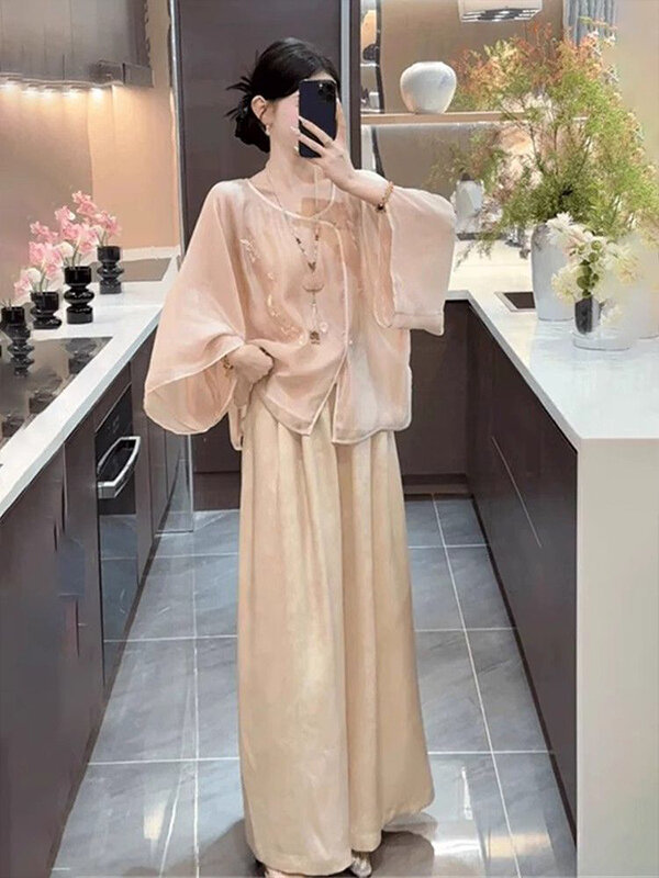 TIANANQI | Bộ Đồ Mùa Hè Phong Cách Trung Quốc Mới Elegance 2 Món