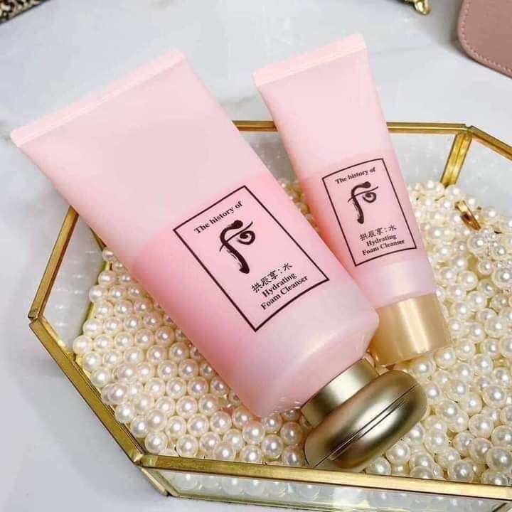 Sét Sữa rửa mặt Whoo hồng cấp nước kiềm dầu và không gây khô da Whoo Gongjinhyang Soo Hydrating Foam Cleanser 180ml+40ml