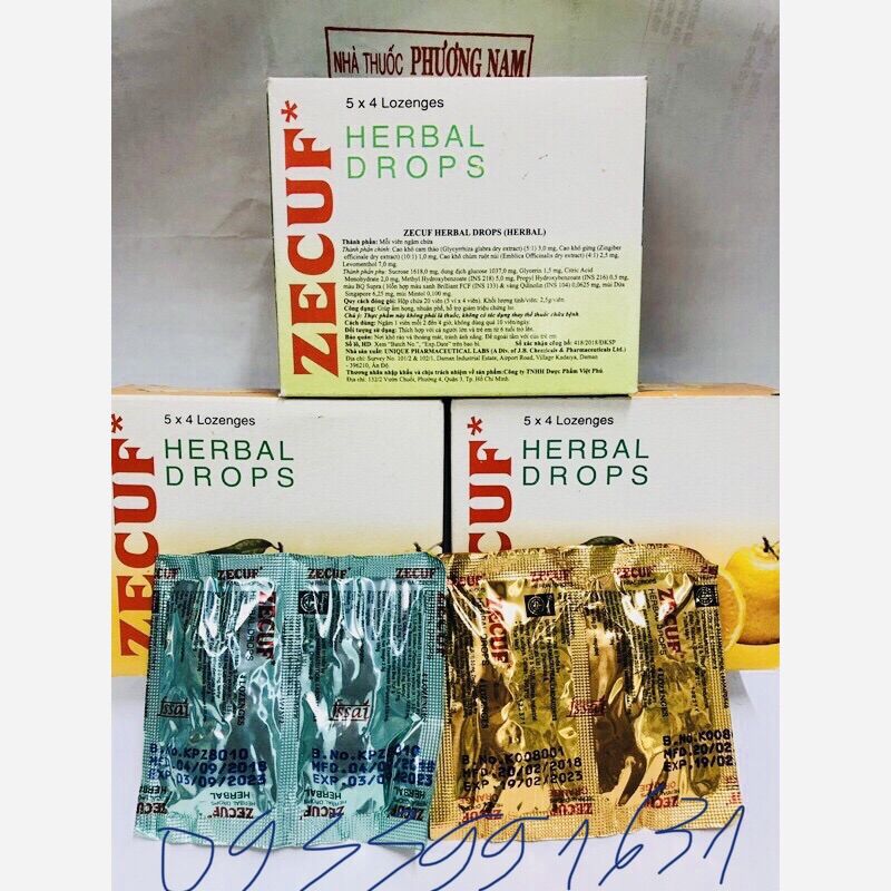 Kẹo ngậm Zecuf-hộp 5vĩ