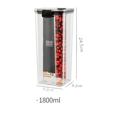 Trong suốt thực phẩm lưu trữ container nhà bếp lưu trữ kín lon nhựa lưu trữ hộp Stackable thực phẩm lưu trữ hộp