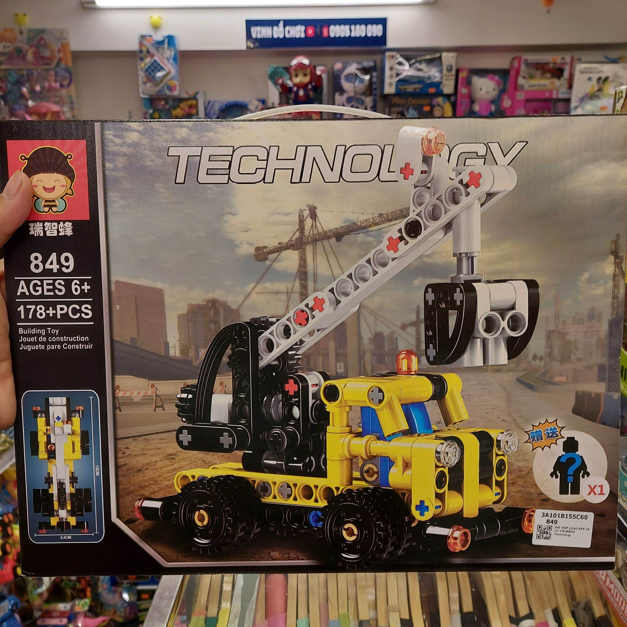 [2 Mẫu] ĐỒ CHƠI LẮP RÁP LEGO XE CẨU CÔNG TRÌNH