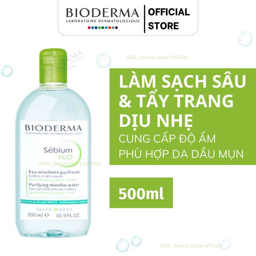 [MẪU MỚI]Nước tẩy trang Bioderma 500ml làm sạch sâu, dưỡng ẩm, dịu nhẹ, lành tính phù hợp cho mọi loại da