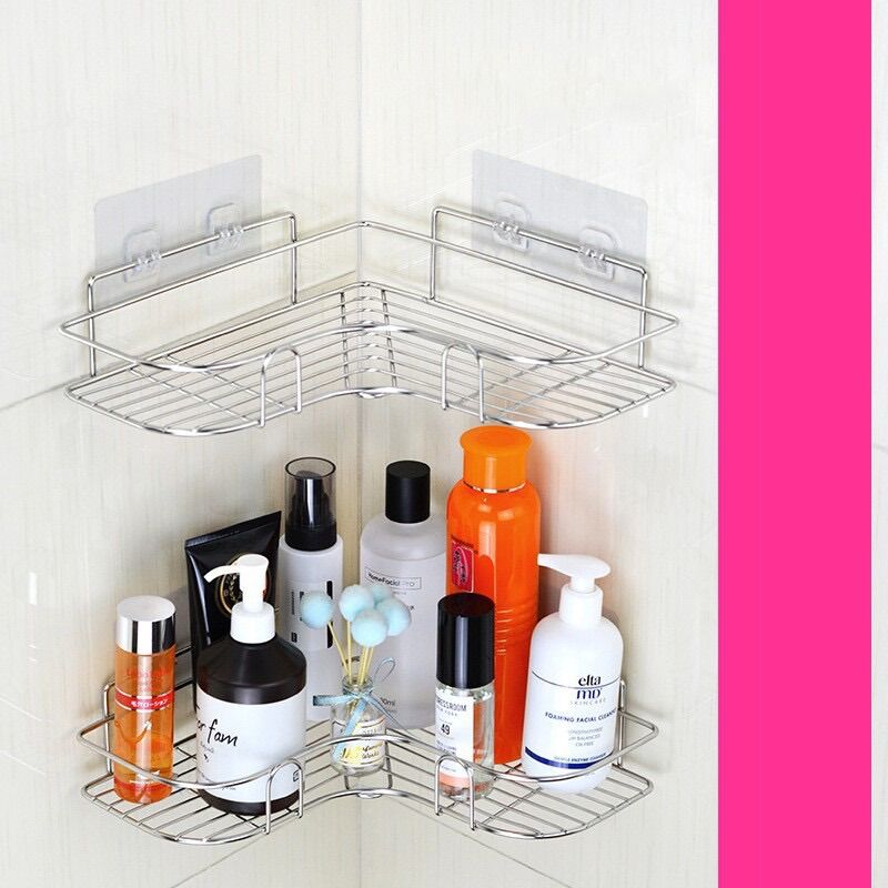 Kệ góc inox dán tường kèm miếng dán cực chắc