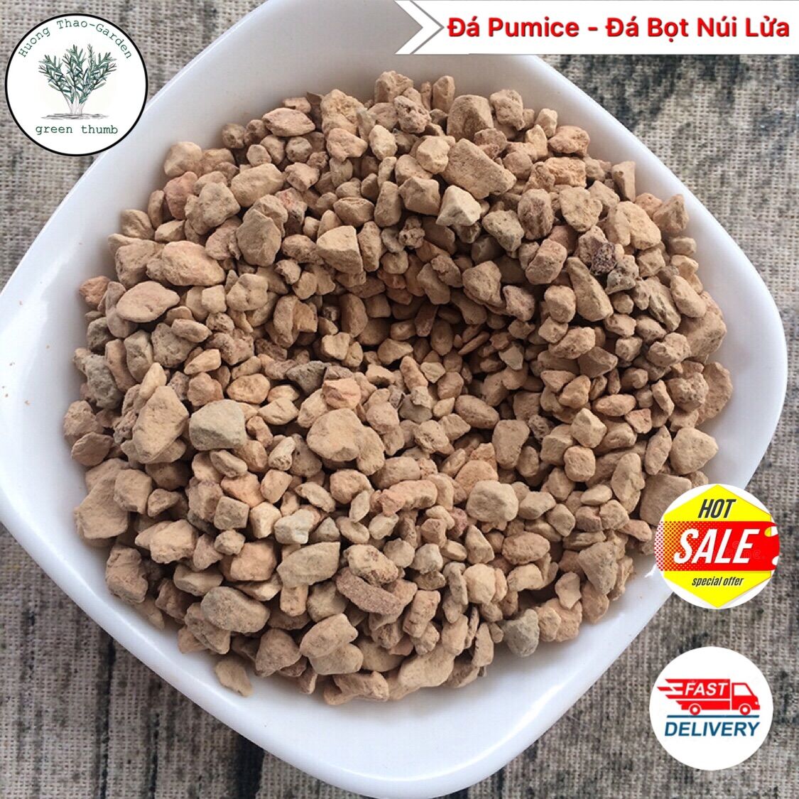 Đá Pumice, đá bọt núi lửa,trộn giá thể trồng kiểng lá, trồng sen đá, hoa hồng Size 5-8mm, túi 1kg