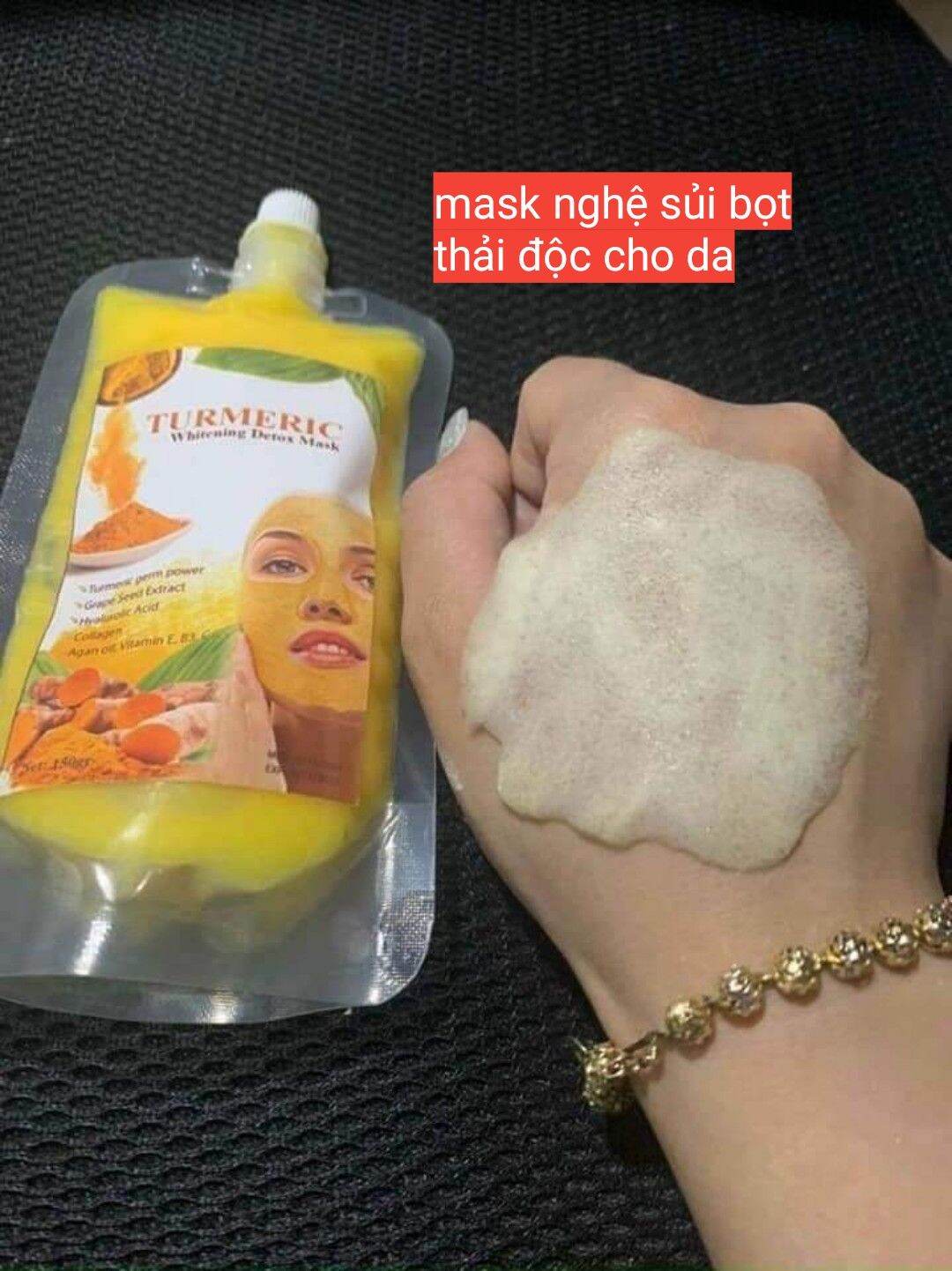 Mặt nạ detox nghệ sủi bọt trắng da /thải độc cho da