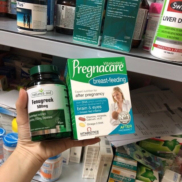 Combo bộ sản phẩm Pregnacare Breast feeding và Fenugreek