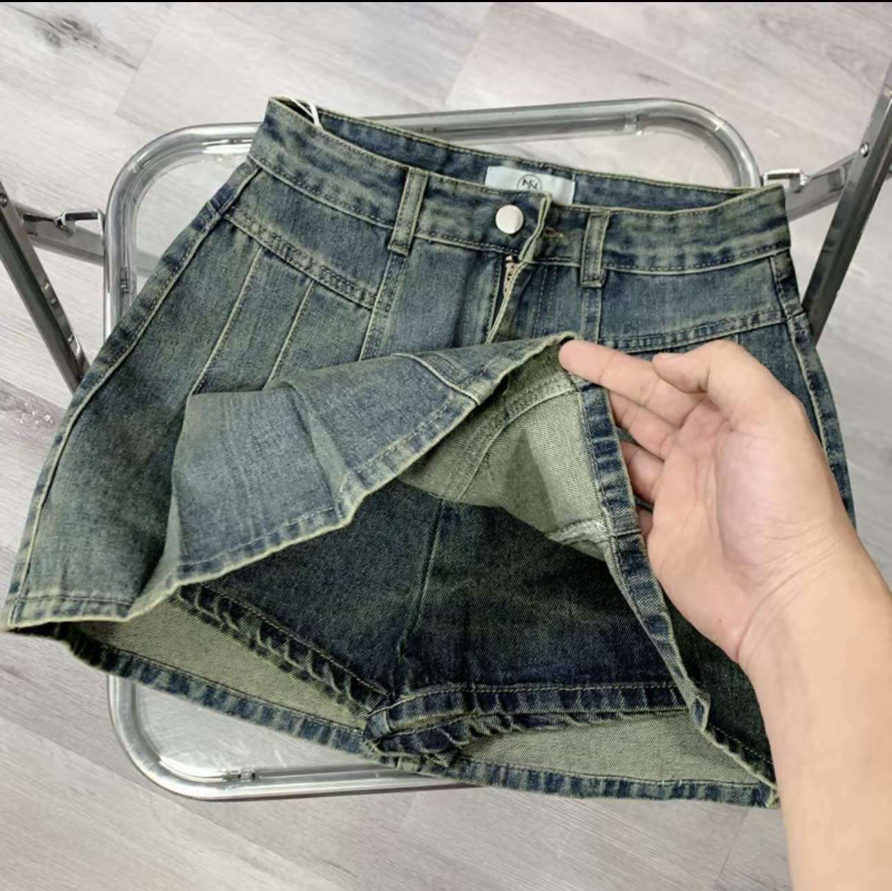 🎀CHÂN VÁY JEAN XẾP LI - HÀNG VNXK.