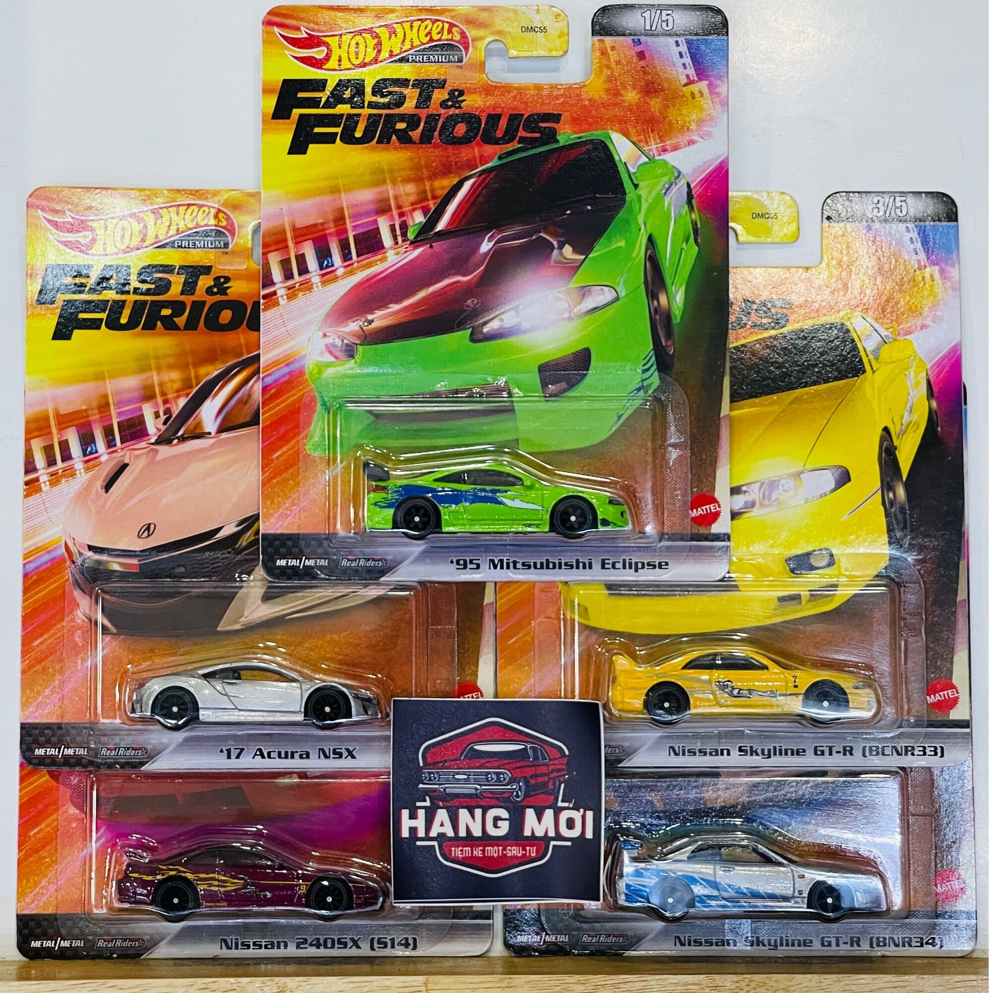 Hobby Store xe mô hình Hot Wheels Premium Fast and Furious Full Set 5 xe