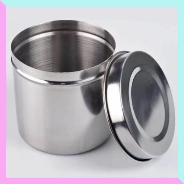 Hủ Inox đựng bông gòn trong thẫm mỹ