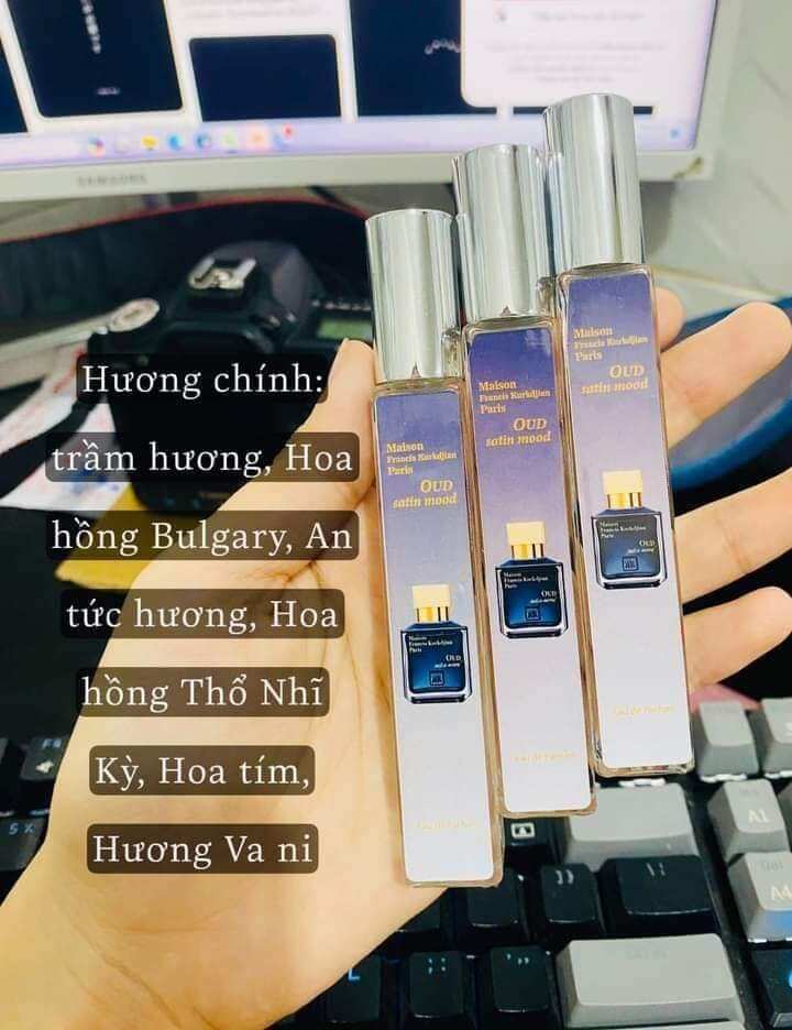 Nước Hoa Dubai Barakkat đen Oud satind, mini10ml dùng thử,nam và nữ