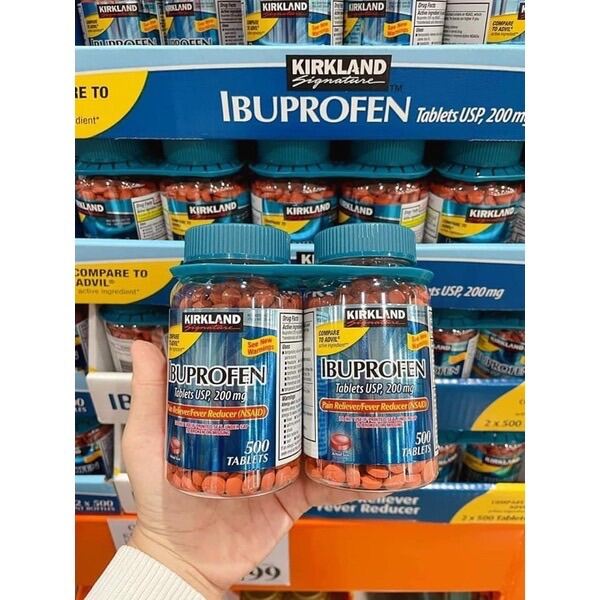 Ibuprofen Tablets 200mg Kirkland 500 viên của Mỹ(1 chai)