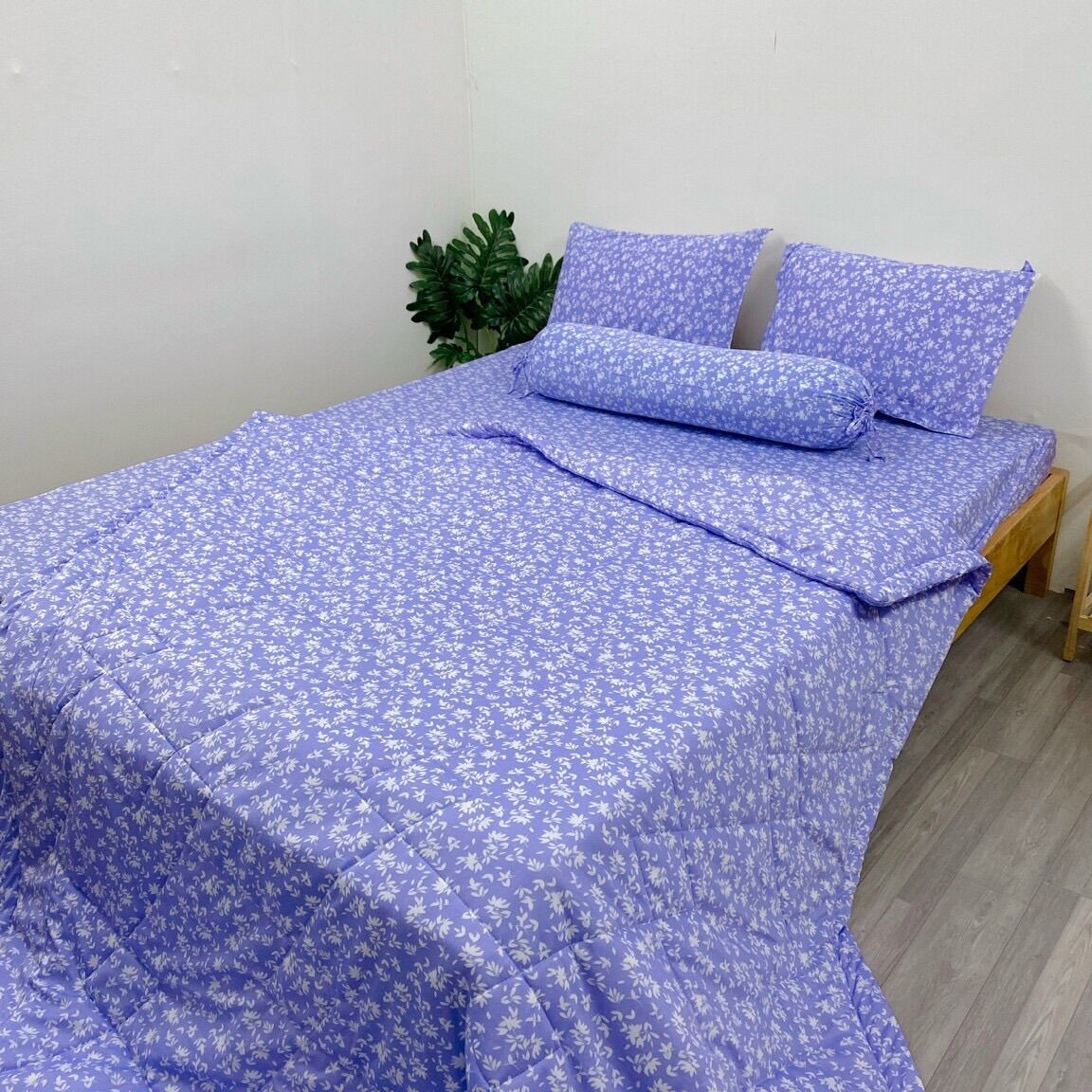 Bộ ga trải giường 5 món chăn drap áo gối thun lạnh hàn quốc