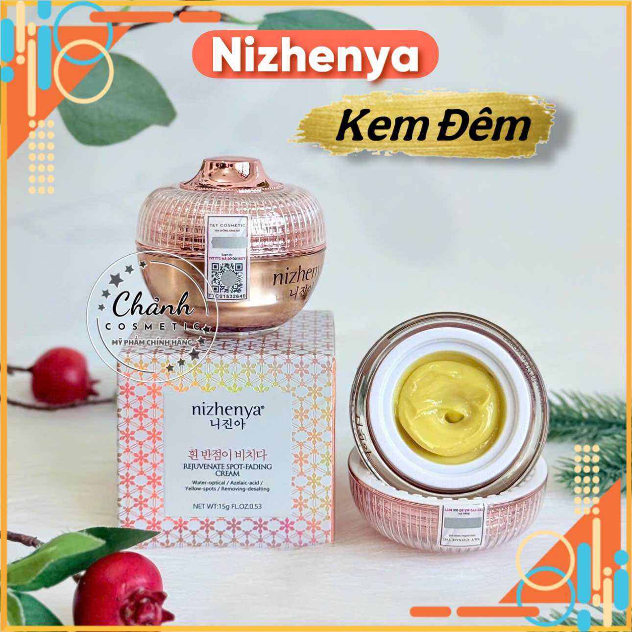 Kem Đêm Nizhenya Hàn Quốc Ngừa Nám, Tàn Nhang, Đồi Mồi, Dưỡng Trắng Da 15g