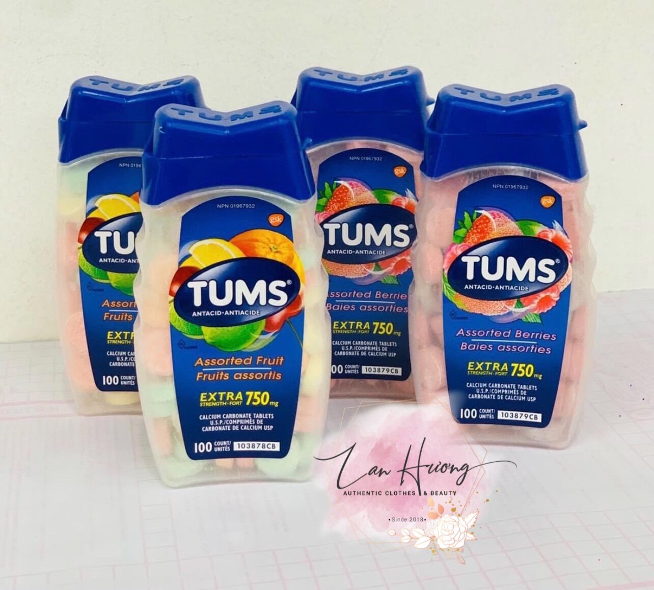 🍓kẹo ngậm bao tử tums 100 viên - date 2026