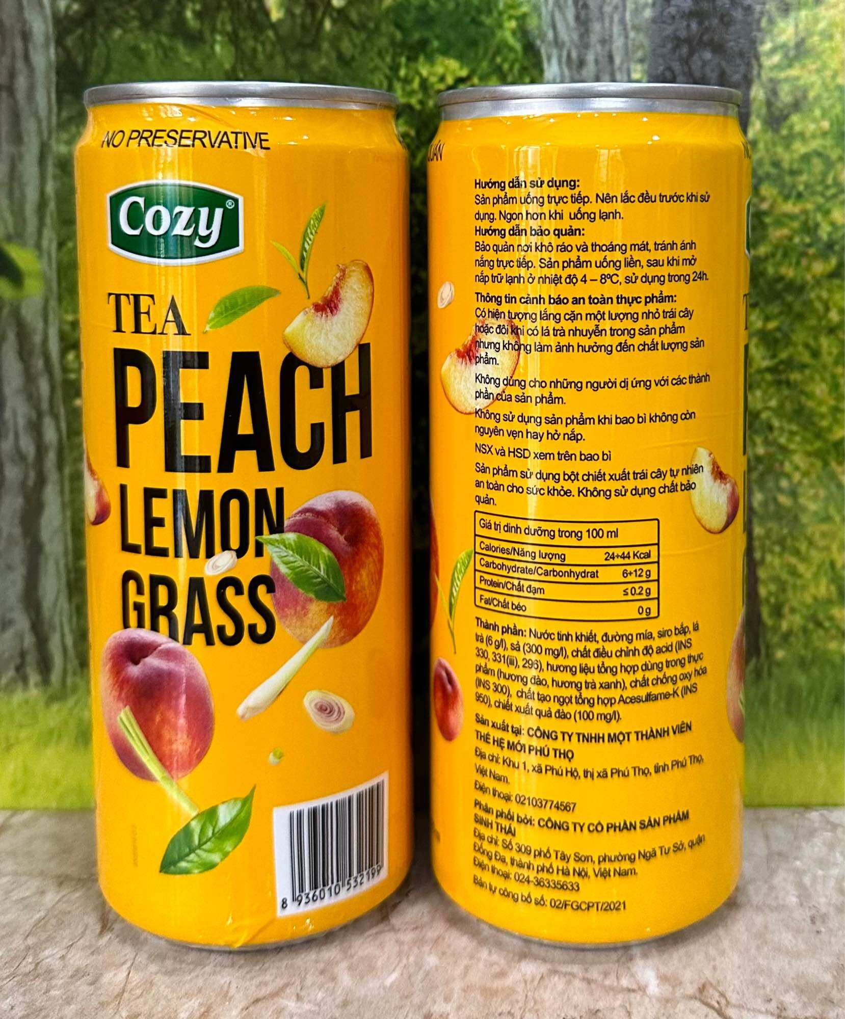 1 Lốc Trà Đào Sả Cozy /6 Lon * 320ml