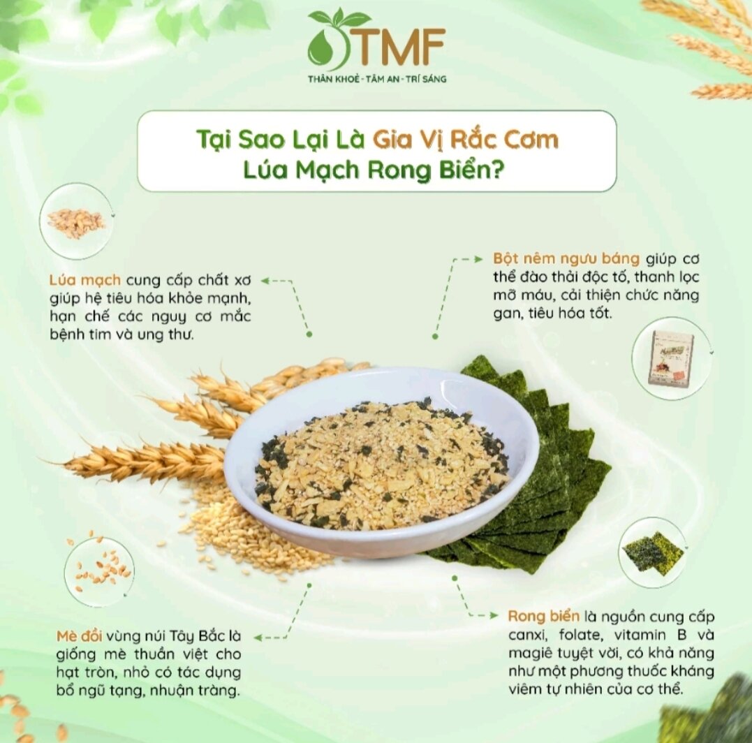 Gia vị rắc cơm lúa mạch rong biển hộp 36g