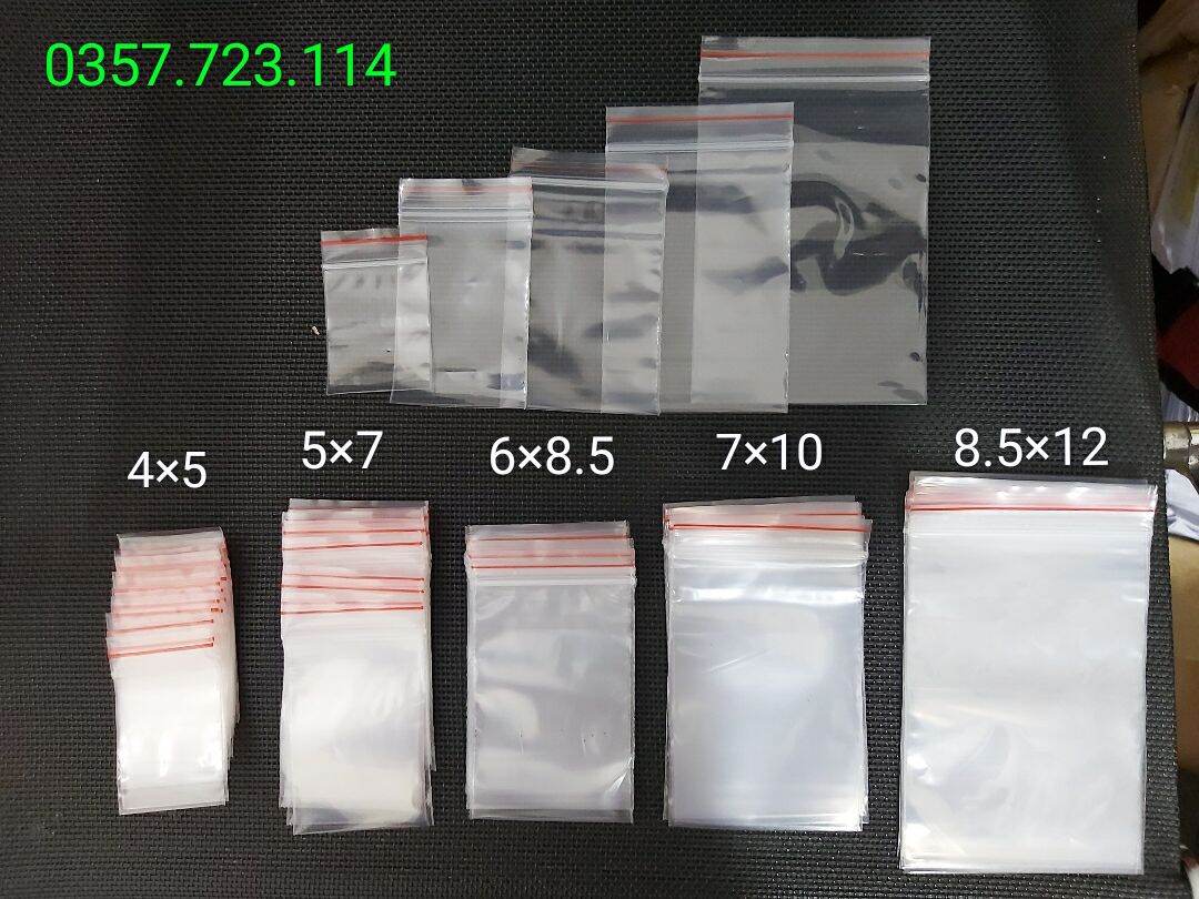 100g túi zip chỉ đỏ các size từ 00 -12 / mỏng tự chọn