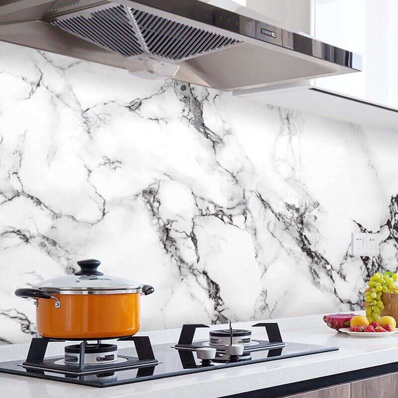 Giấy dán tường dán bếp vân đá cuộn dài 5m rộng 60cm