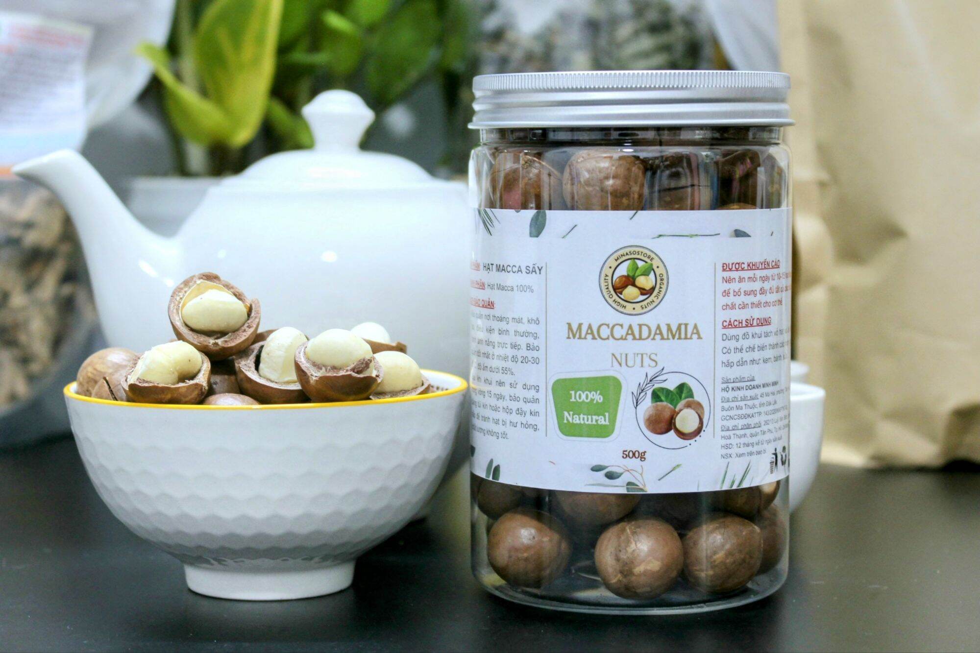 Hạt Macca sấy lạnh nứt vỏ Đăk Lăk 500g thơm ngon, không hôi dầu.