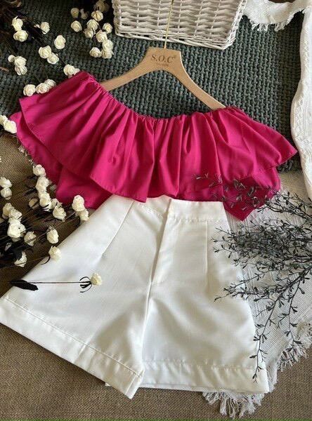 [SHOP TÁO ĐỎ BIGSIZE 50kg đến 90kg] Set ÁO CROPTOP bẹt vai mix short -SBV66
