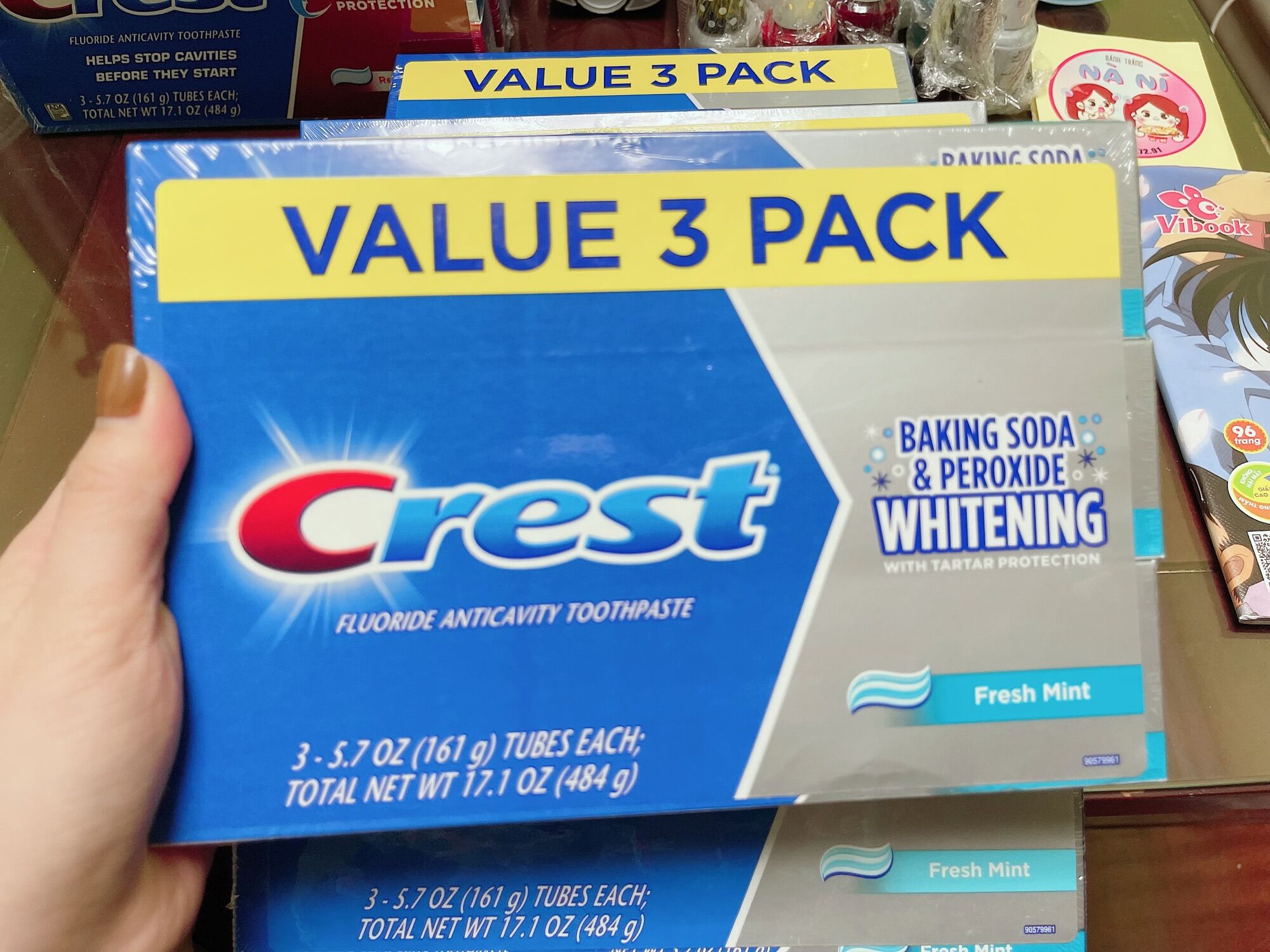 Kem đánh răng,Trắng Răng, Bảo vệ răng Crest Baking Soda White 161gr Date 2025 Hàng Mỹ chính hãng có bill USA