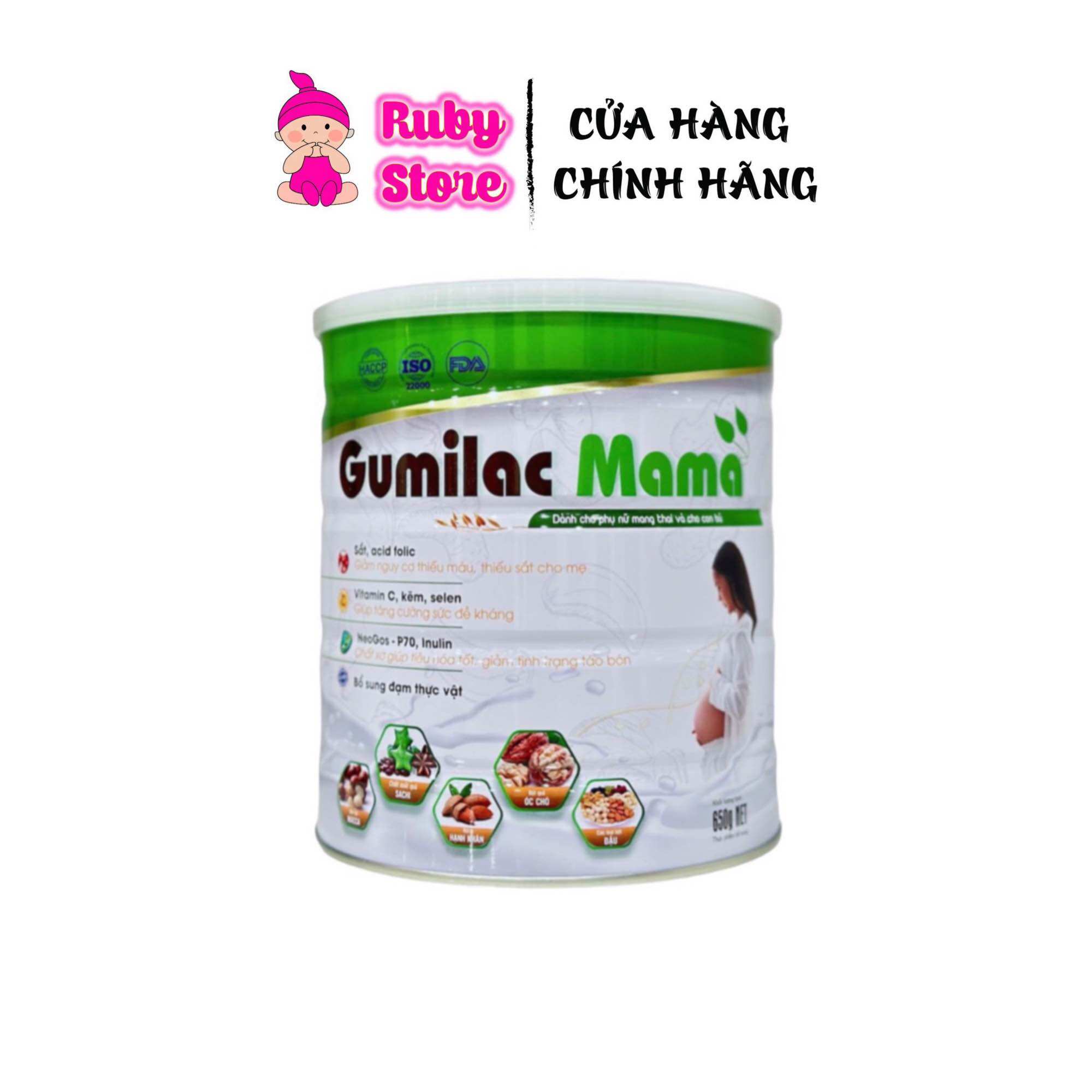Sữa hạt bầu Gumilac Mama lon 650g chính hãng giá tốt