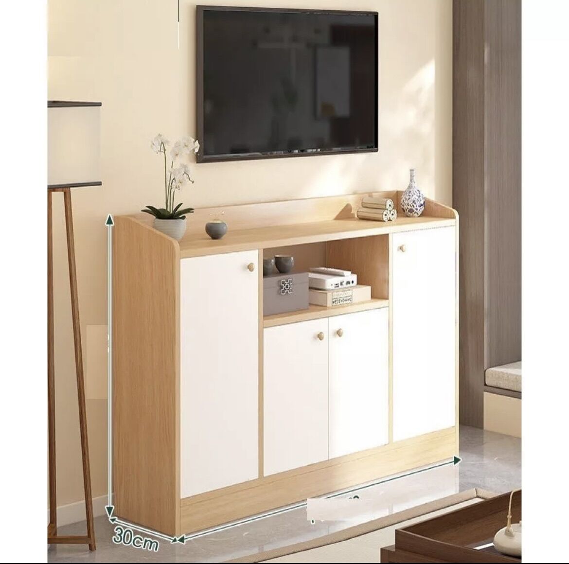Tủ gỗ đựng đồ 4 cánh thông minh (90 x 30 x 90cm)- Tủ bếp 4 cánh
