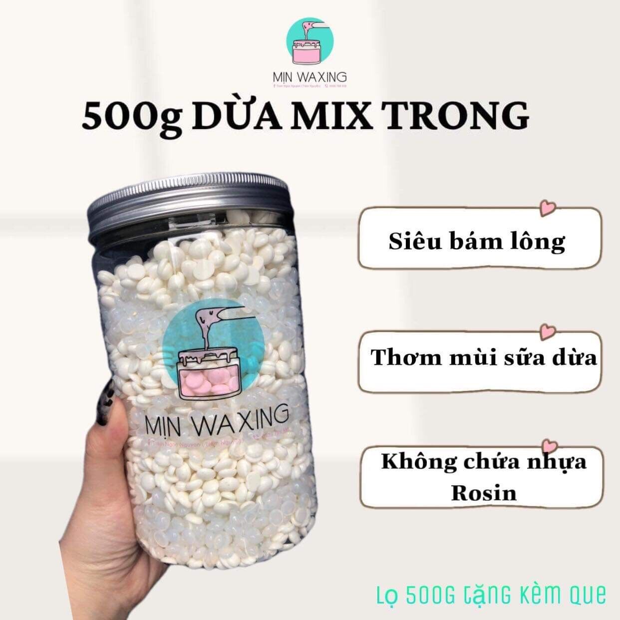 500g sáp dừa mix sáp trong - thích hợp cho mọi loại da