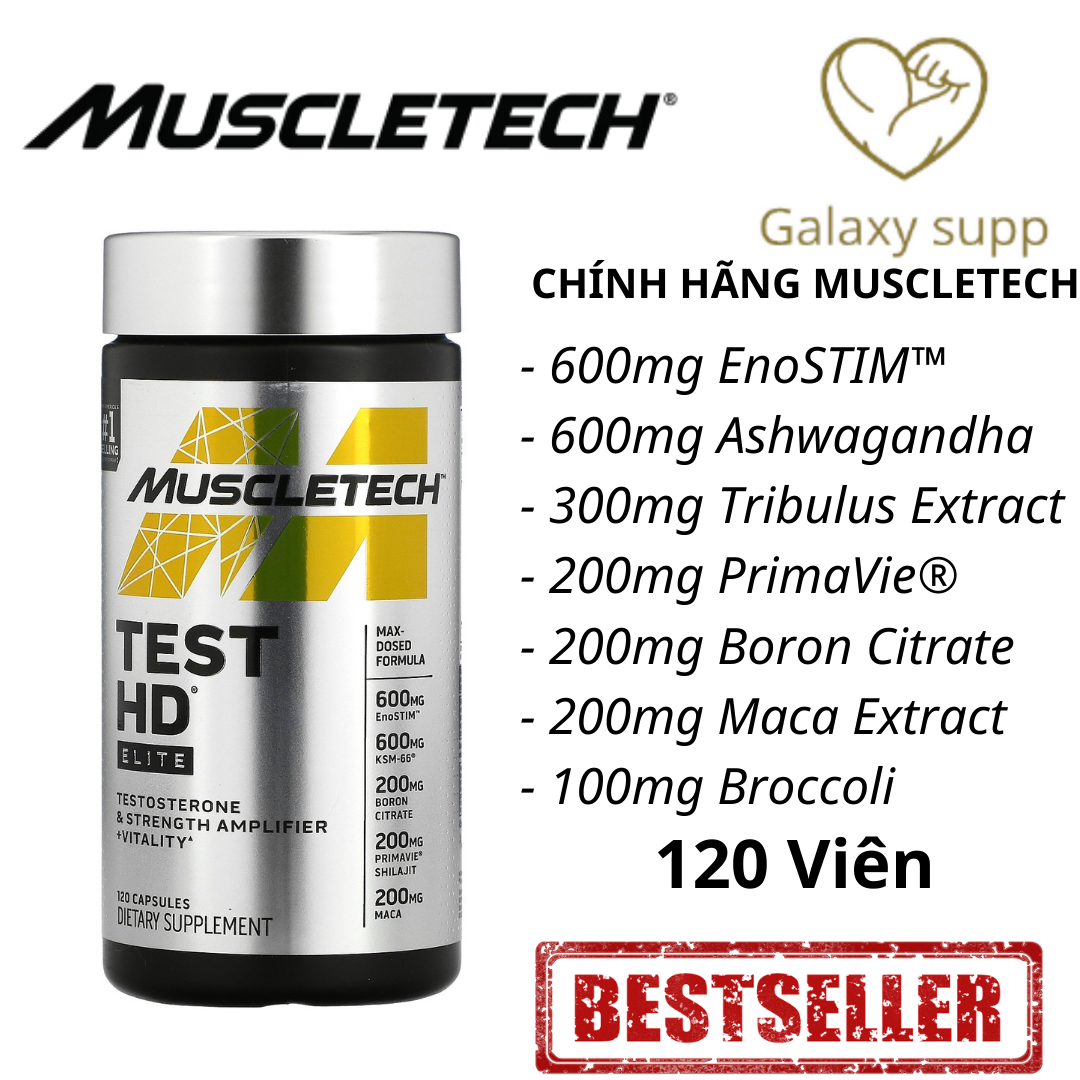 Muscletech - Test HD Elite Tăng Testosterone Tự Nhiên 120 Viên thumbnail