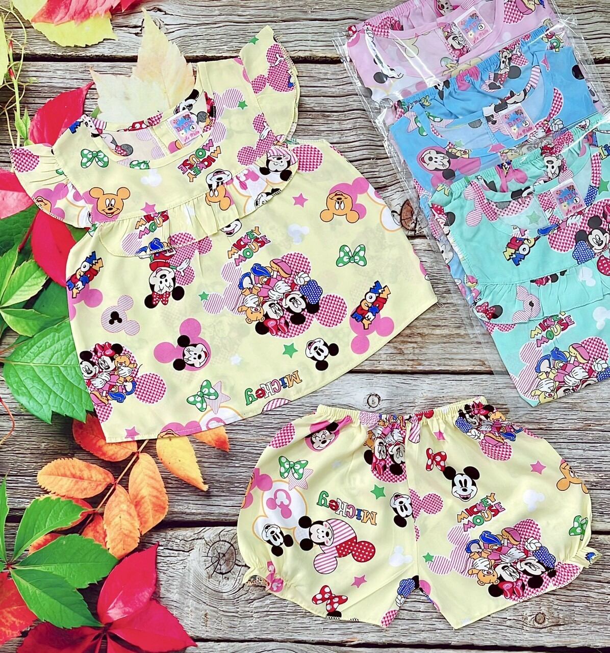 [HCM]set 3 bộ đồ tole-lanh cho bé gái 8-18kg