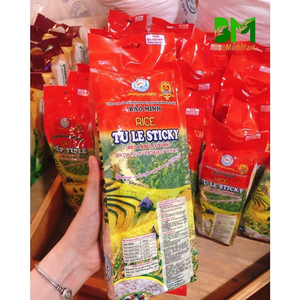 Gạo nếp tú lệ bảo minh 1kg - chính hãng gạo ngon đất việt