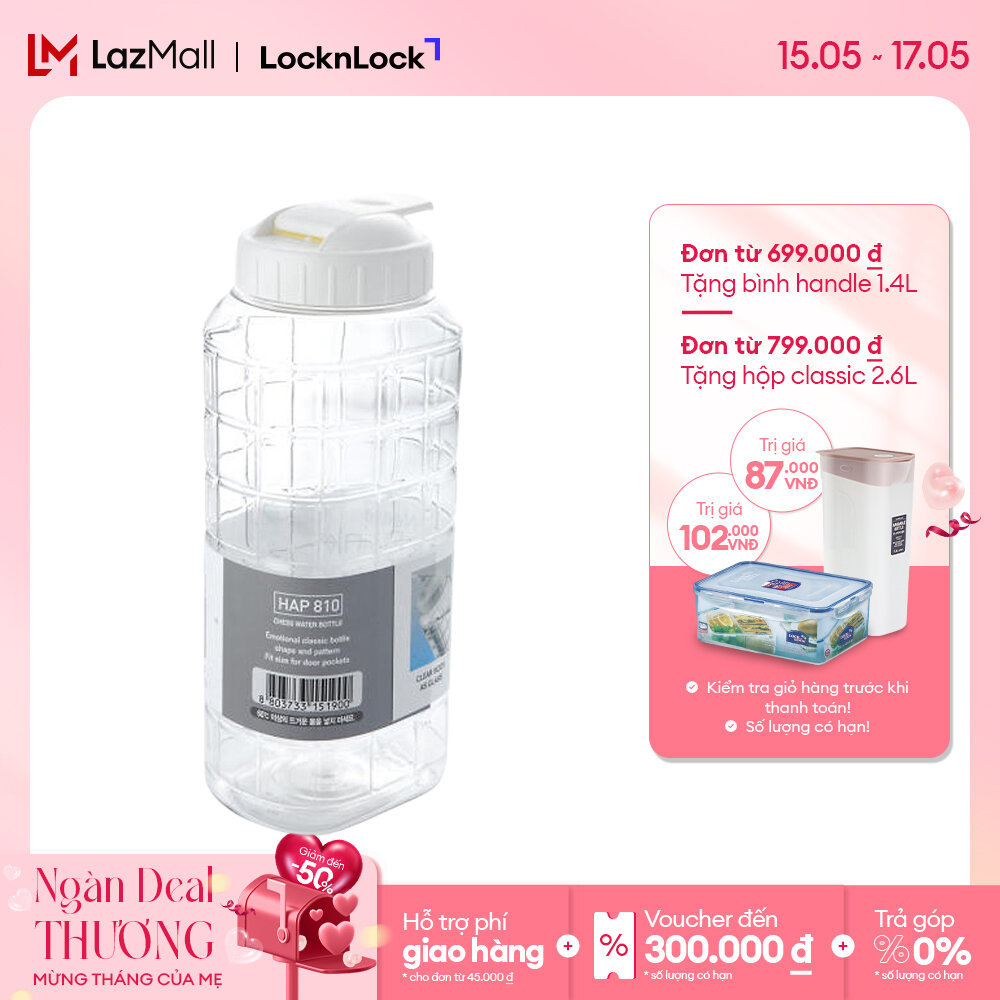 Bình nước lock&lock jug 1.0l - nắp màu trắng hap810. hàng chính hãng