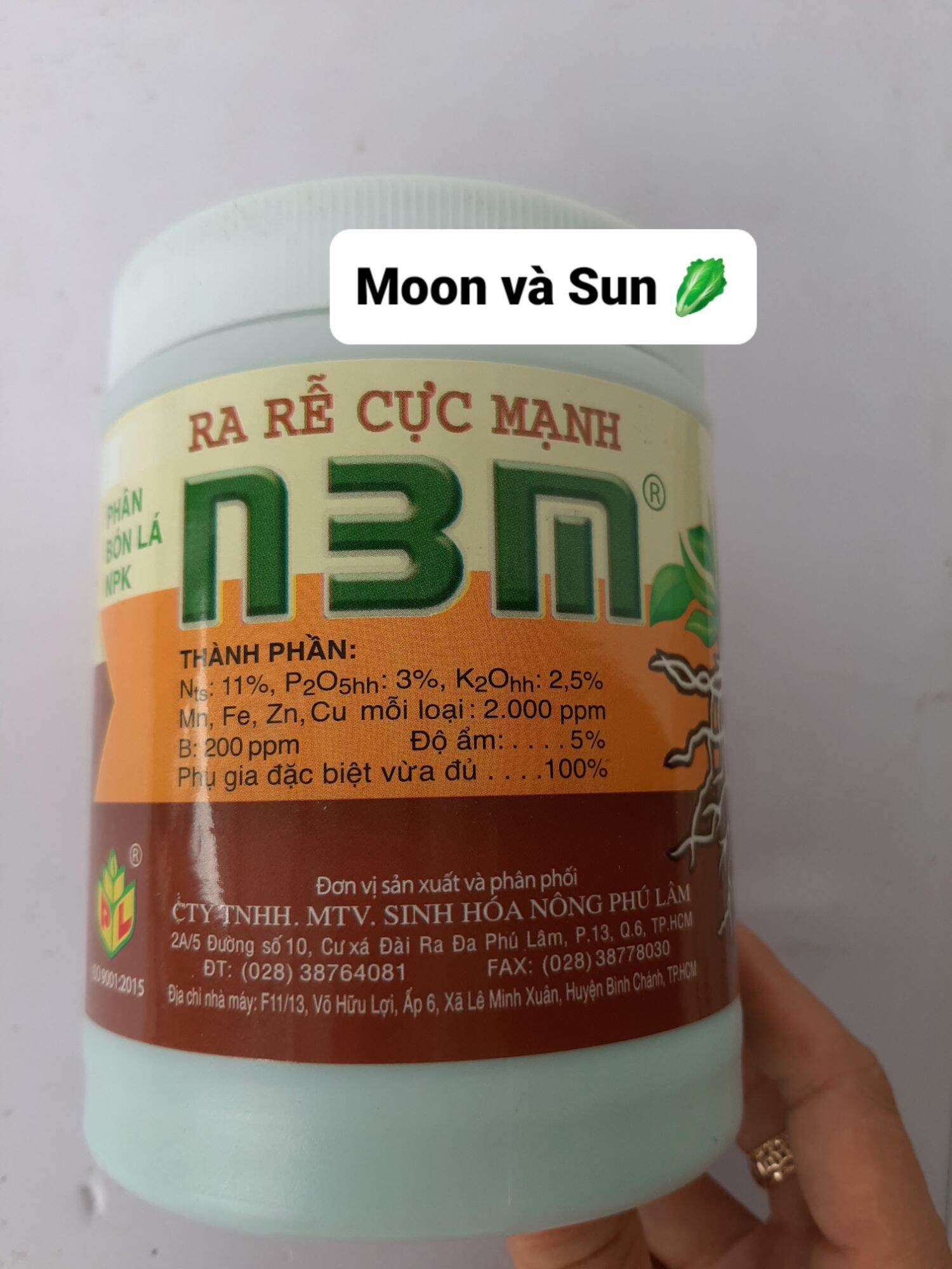 Phân bón lá npk ra rễ cực mạnh n3m hộp 500g - nn moon và sun