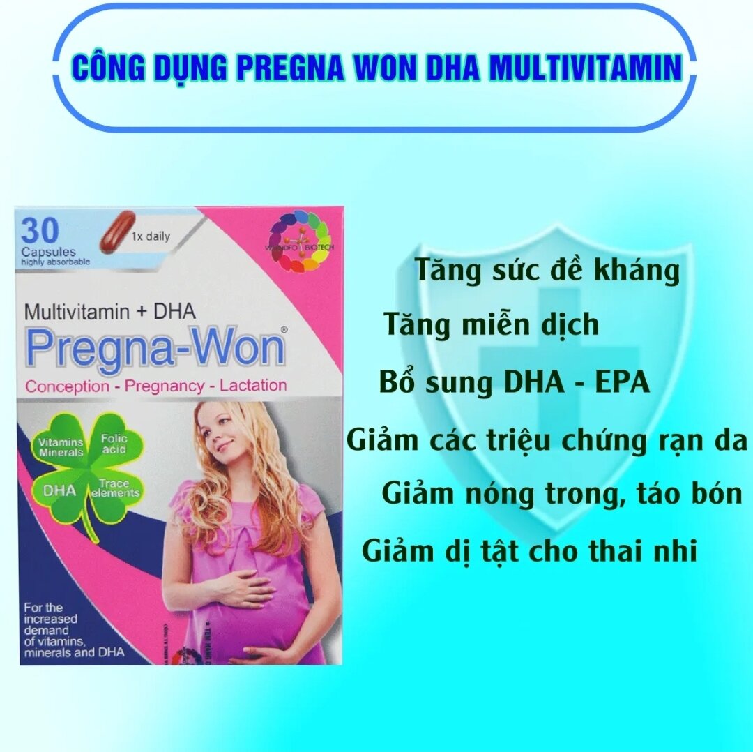 Pregna -Won- bổ sung DHA,EPA giúp phát triển não bộ thai nhi và trẻ.tăng sức đề kháng, miễn dịch cho phụ nữ chuẩn bị mang thai