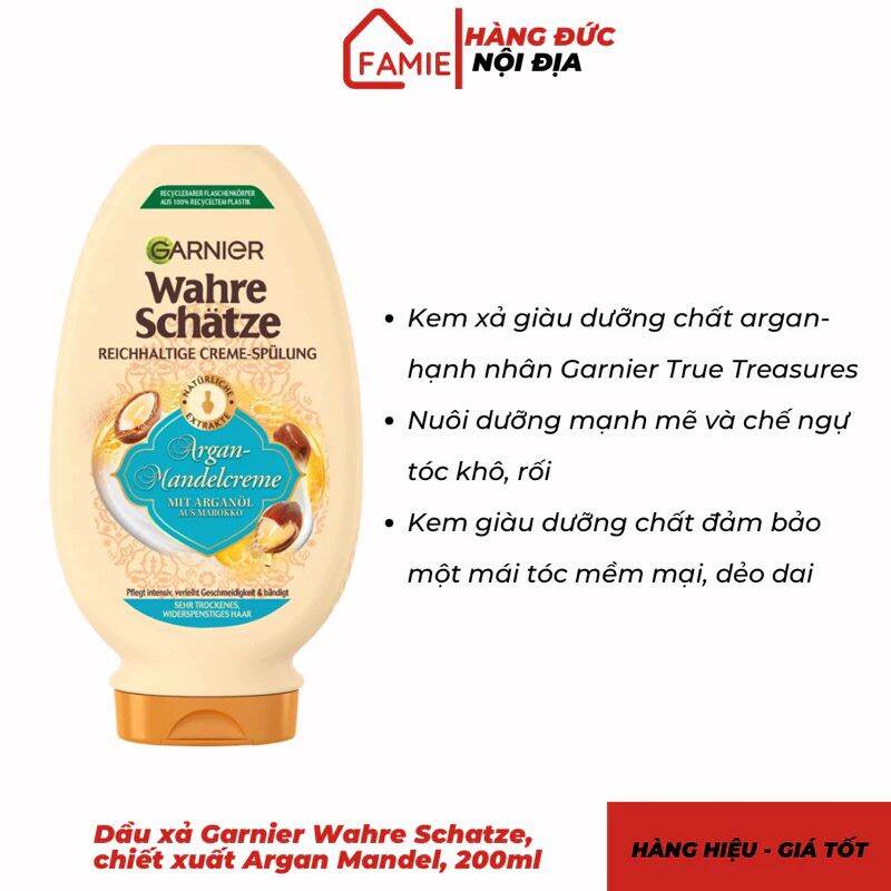 Dầu xả Garnier Wahre Schatze, 200ml - Hàng Đức