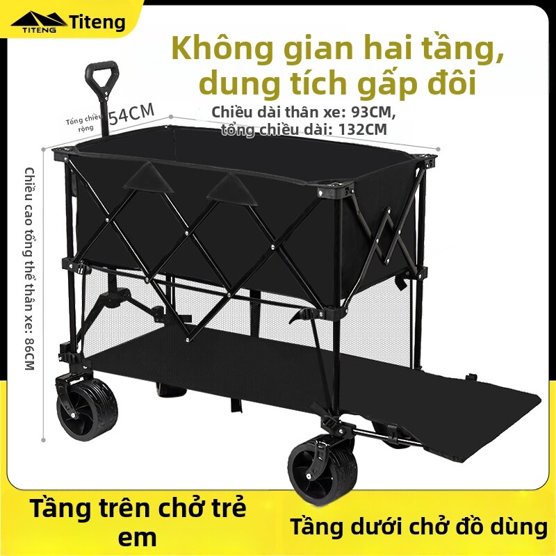 Foldable 2-Level Comfort Travel Camp Stroller With Table - 2