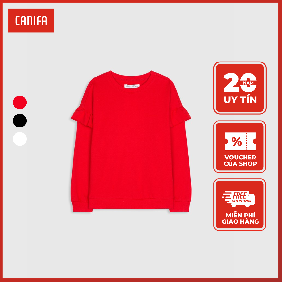 [15-17.5 VOUCHER TỚI 400K] [5-7.5 VOUCHER TỚI 800K] ÁO NỈ BÉ GÁI IN HÌNH 1TW19W006 CANIFA