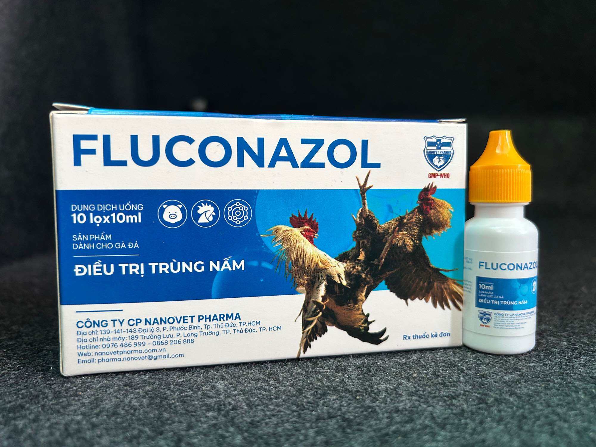 NANOVET PHARMA 1 LỌ FLUCONAZOL 10ML dành cho gà đá chim cảnh thú cưng giúp loại bỏ nấm diều nấm phổi