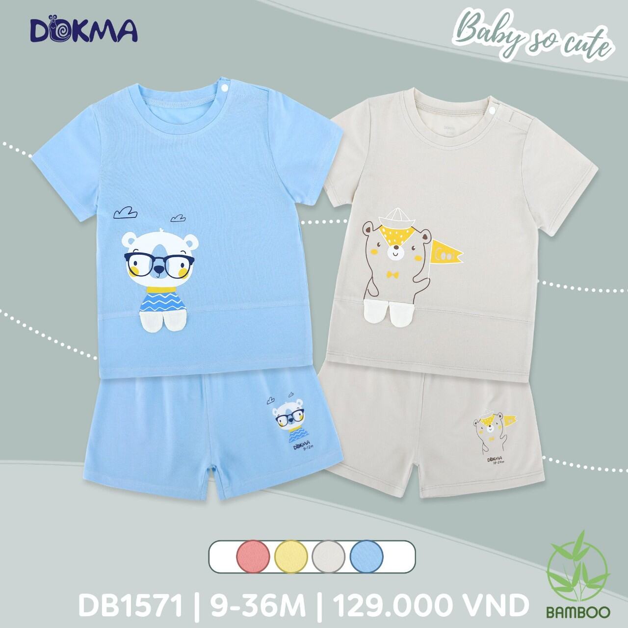 Bộ cộc tay bé trai Dokma 9-36M DB1571