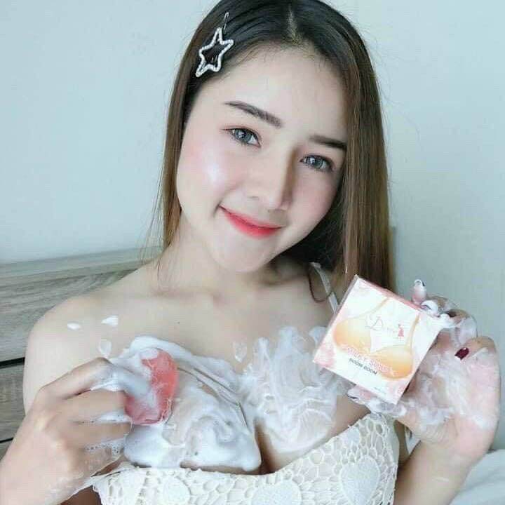 Xà phòng nở ngực Milky Soap Thái Lan (tặng dây đo + túi lưới)