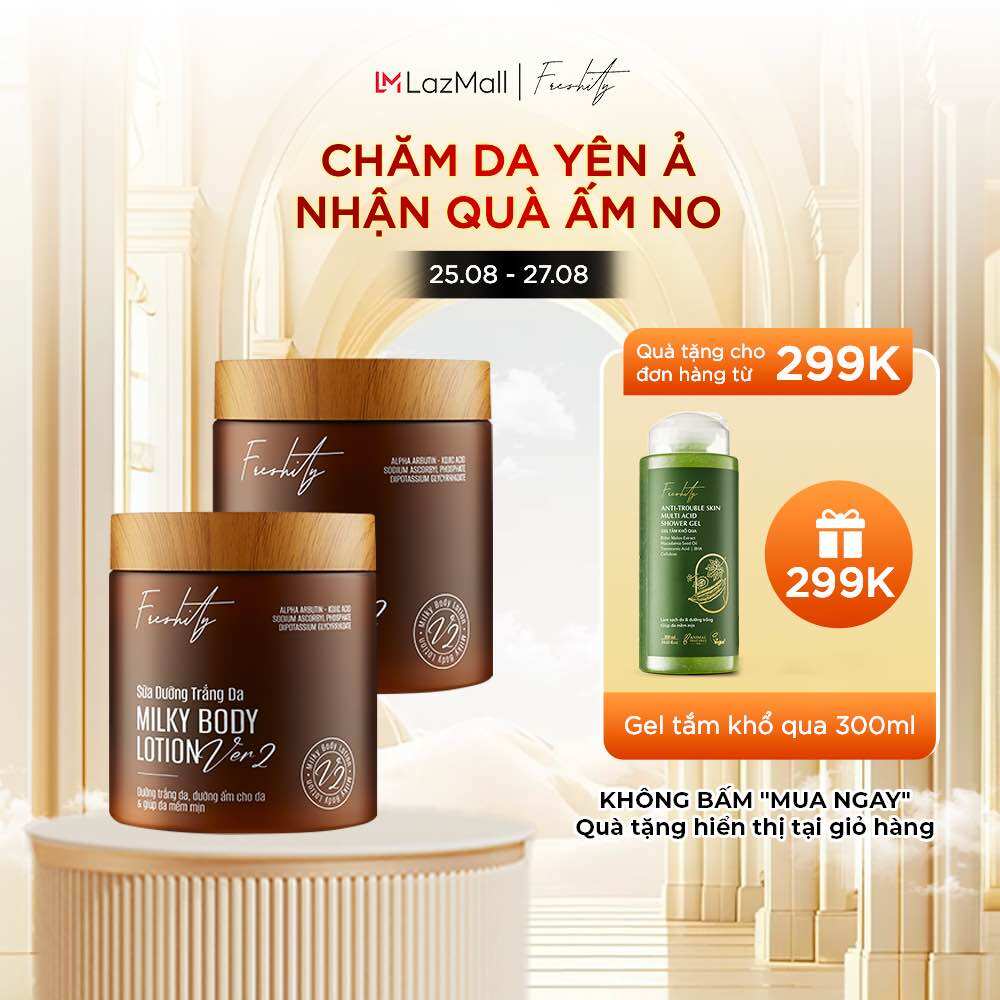Combo 2 sữa dưỡng thể trắng da freshity milky body lotion 250g