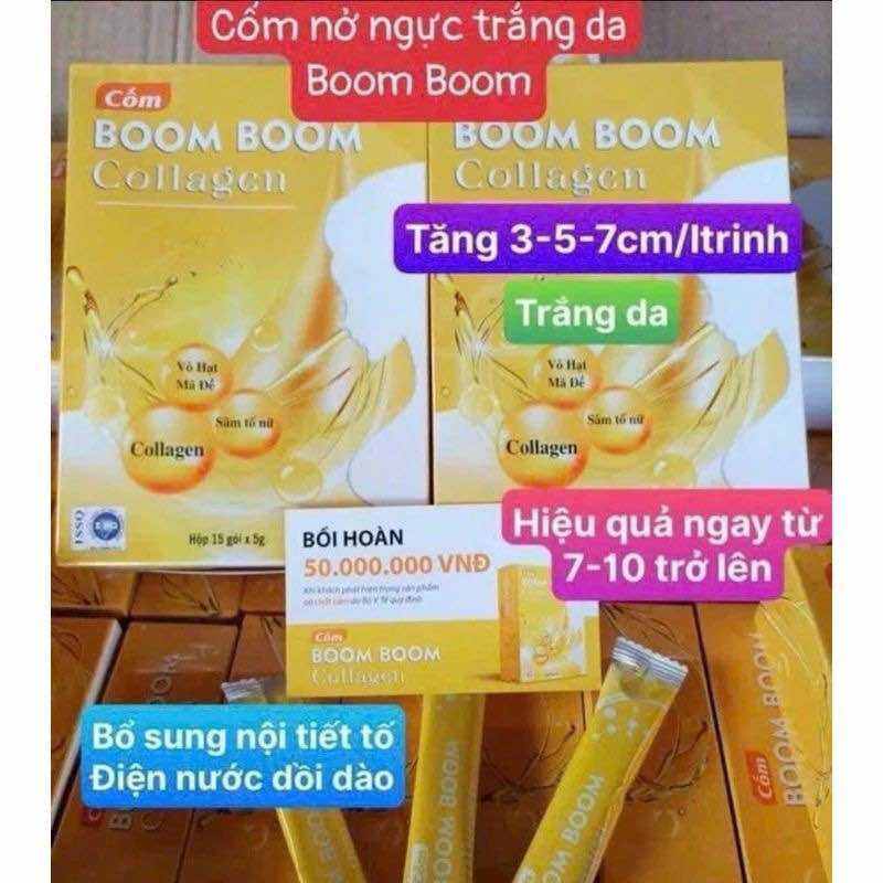 Cốm Boom Boom Collagen - đẹp da , tăng nội tiết tố , hộp 15 gói