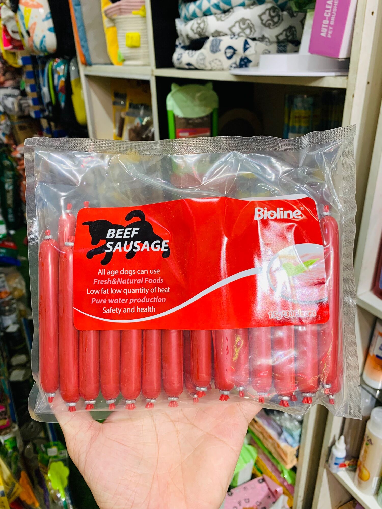 Xúc xích cho chó mèo Bioline 15g