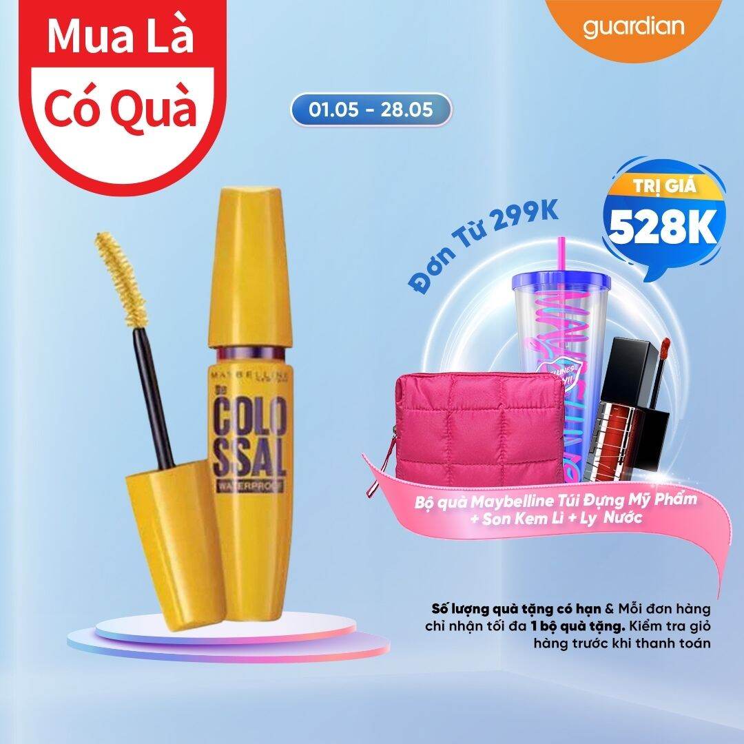 Mascara Dày Mi, Không Lem, Không Trôi Maybelline Colossal Magnum Waterproof 10ml